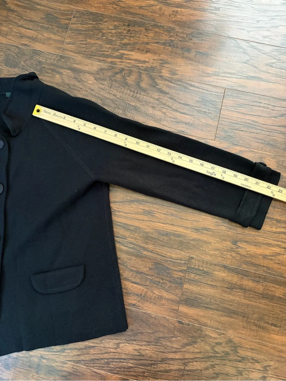 J. Crew Wool Black 3/4 Sleeve Button Front Sweater Jacket